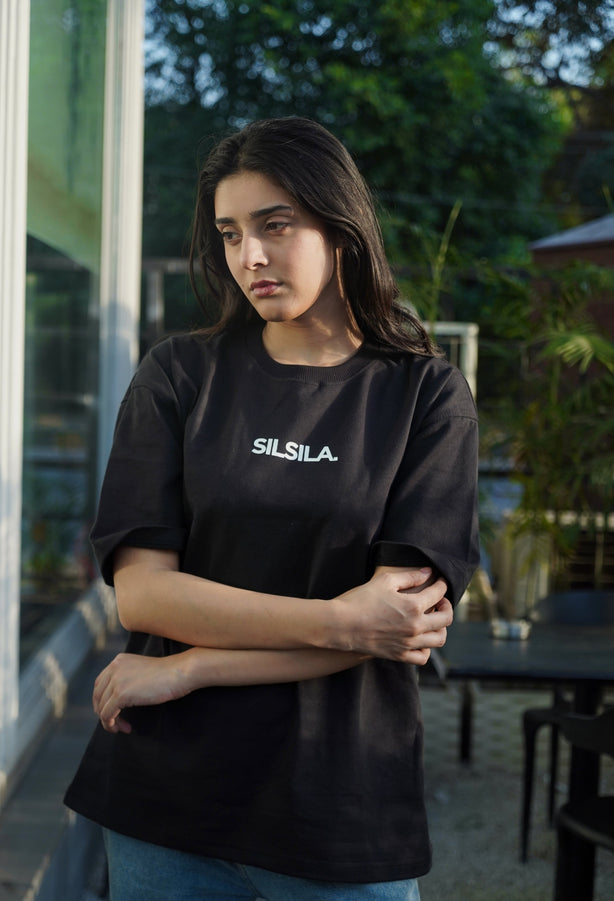 Silsila Black Oversized Tee