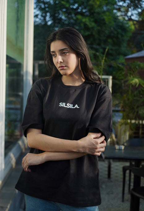 Silsila Black Oversized Tee