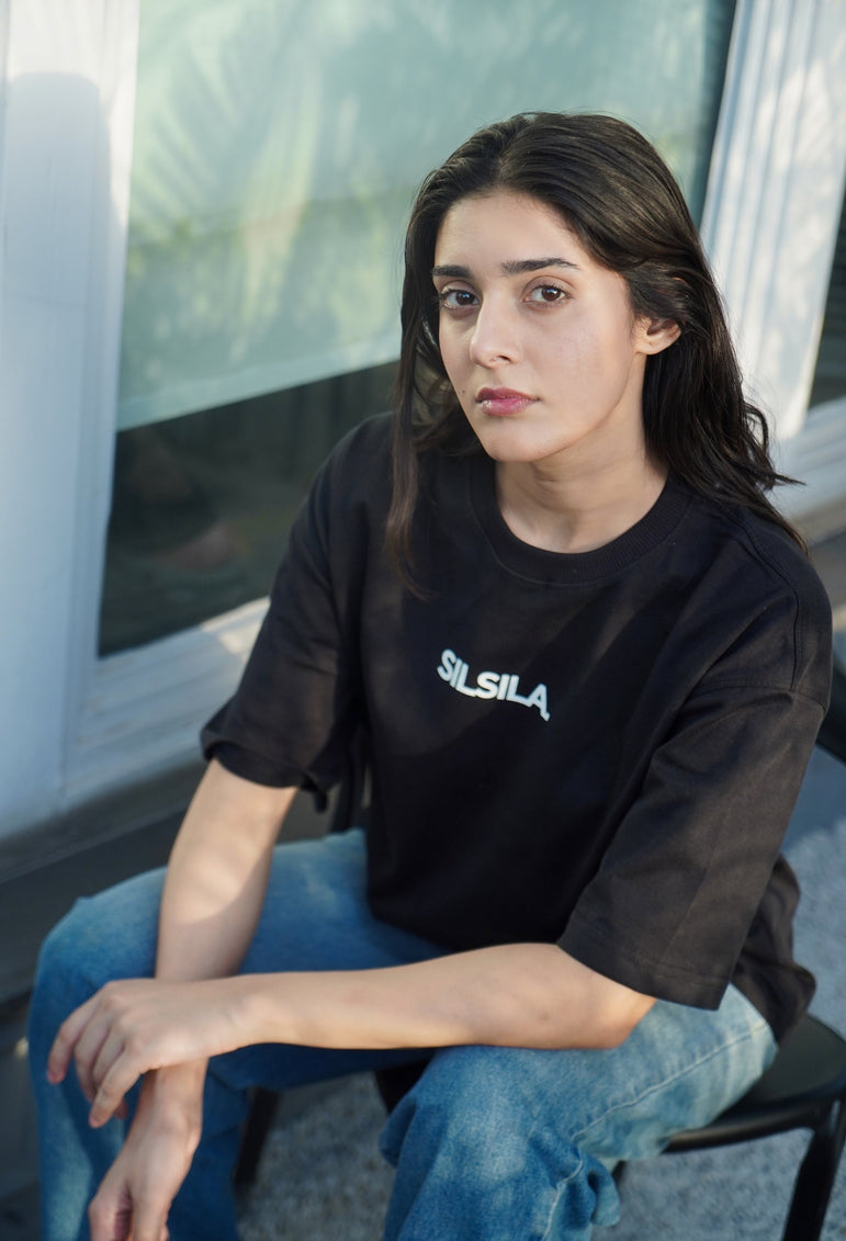 Silsila Black Oversized Tee