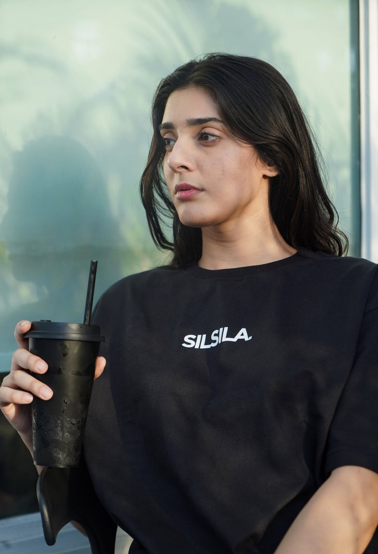 Silsila Black Oversized Tee
